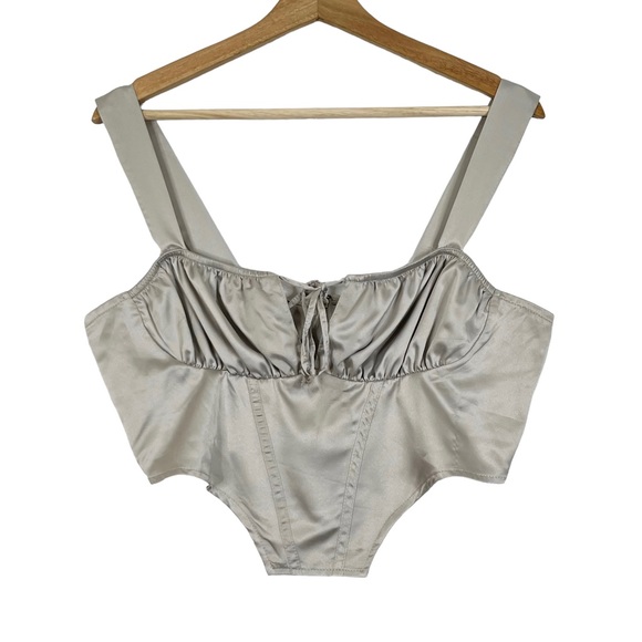 Almost Famous Cropped Satin Corset Top - Picture 1 of 7